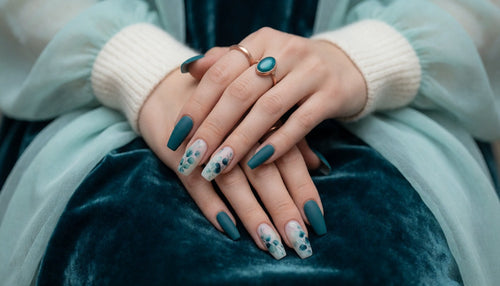 Matte Teal Watercolor Nails: 2026's Softest Botanical Trend