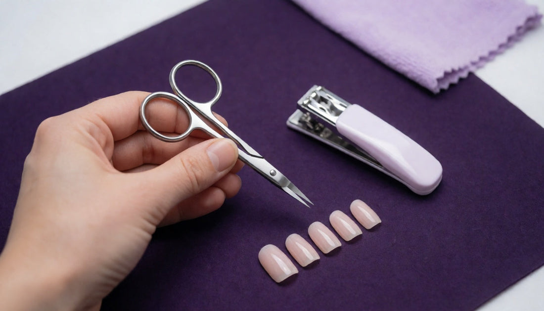 Nail scissors and a nail clipper positioned together for a direct tool comparison
