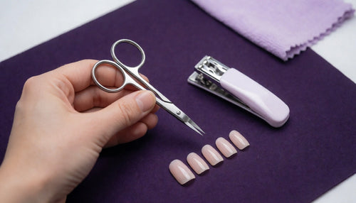 Nail scissors and a nail clipper positioned together for a direct tool comparison