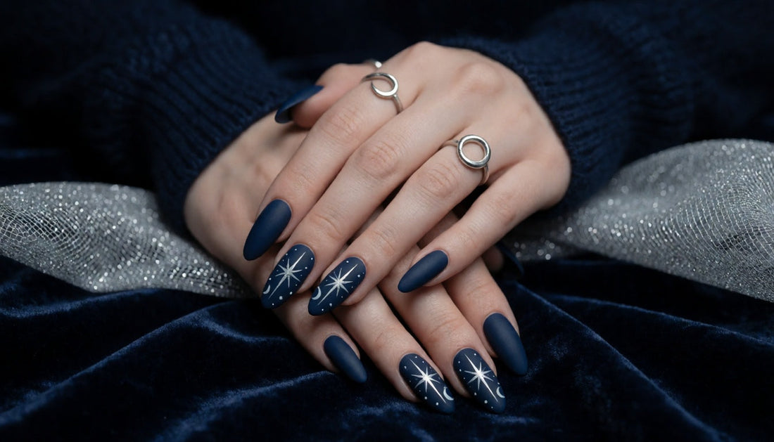 Matte Navy Celestial Nails: 2026's Refined Star Nail Art Trend