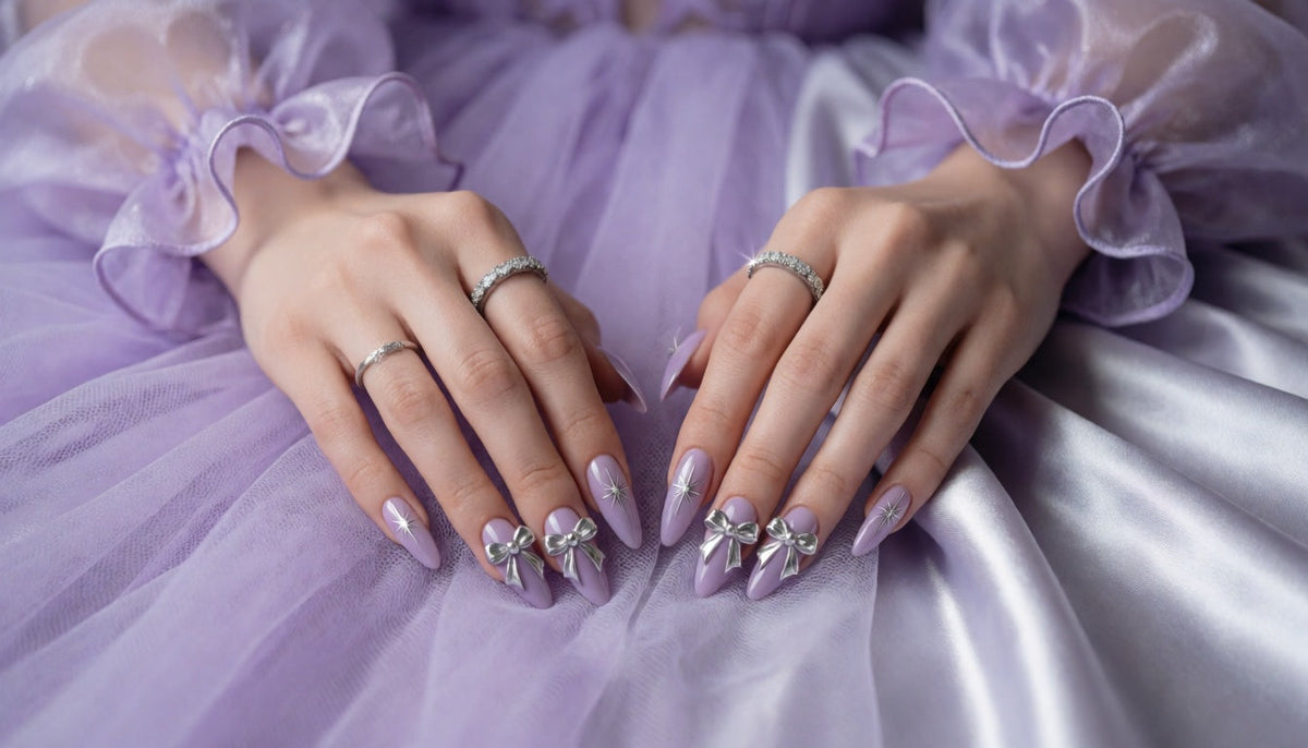 Lavender Chrome Bow Nails: 2026's Coquette Stiletto Trend