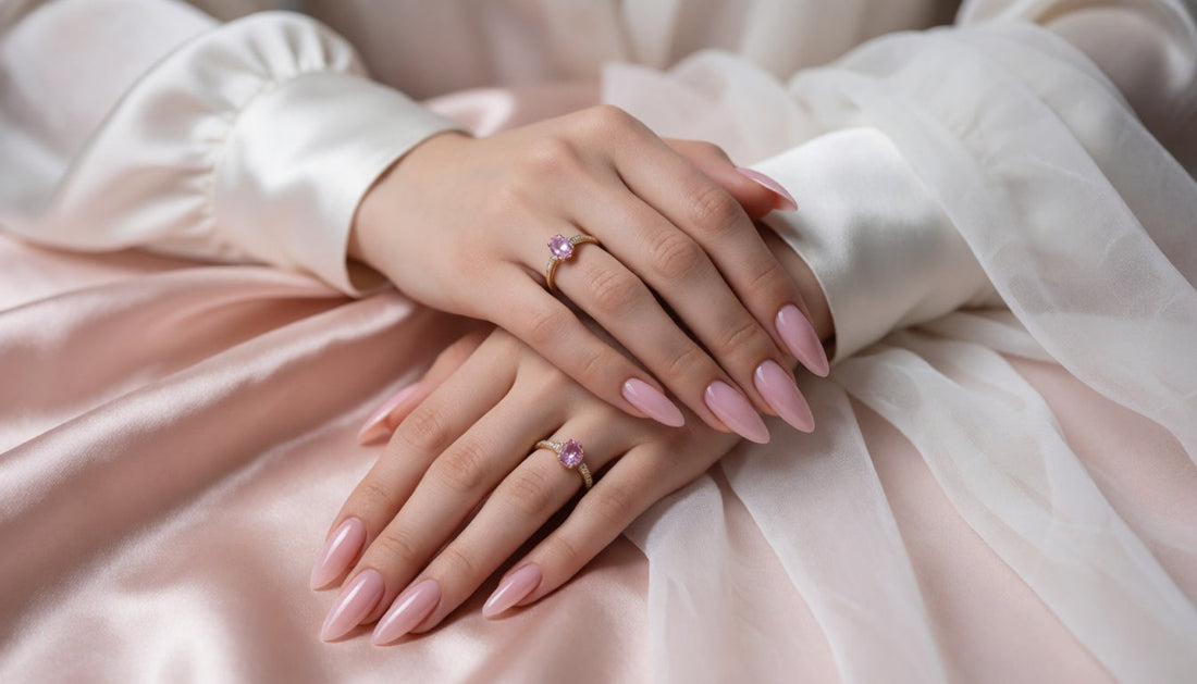 Rose Quartz Stiletto Nails: 2026's Gemstone-Inspired Marble Trend