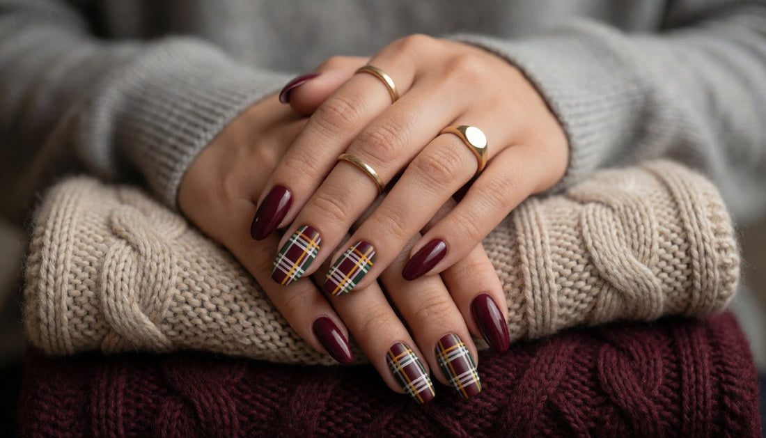Burgundy Plaid Nails: 2026's Coziest Retro Revival Trend