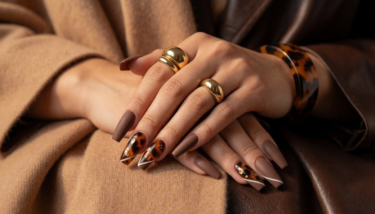 Matte Mocha Tortoiseshell Nails: 2026's Coziest Fall Manicure
