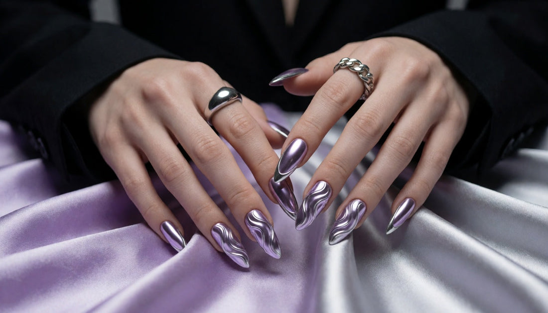 Molten Lilac Chrome Nails: 2026's Futuristic Liquid Metal Trend