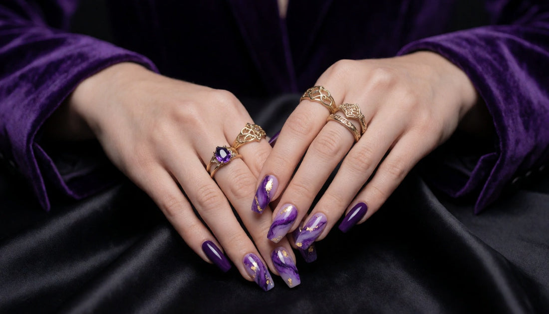 Smoky Amethyst Marble Nails: 2026's Moodiest Gemstone Trend