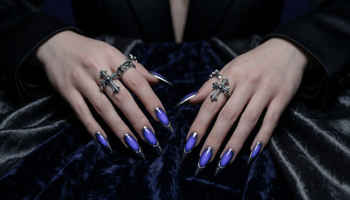 Chrome Indigo Aura Nails: 2026's Boldest Gradient Stiletto Trend