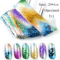 ERUIKA Multi-Style Nail Foil Stickers – Starry Sky, Flower & Leopard Transfer Decals