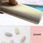 3D Flexible Metal Wave Stripe Nail Stickers – Multi-Size Chrome Line Tape, 5 Colors