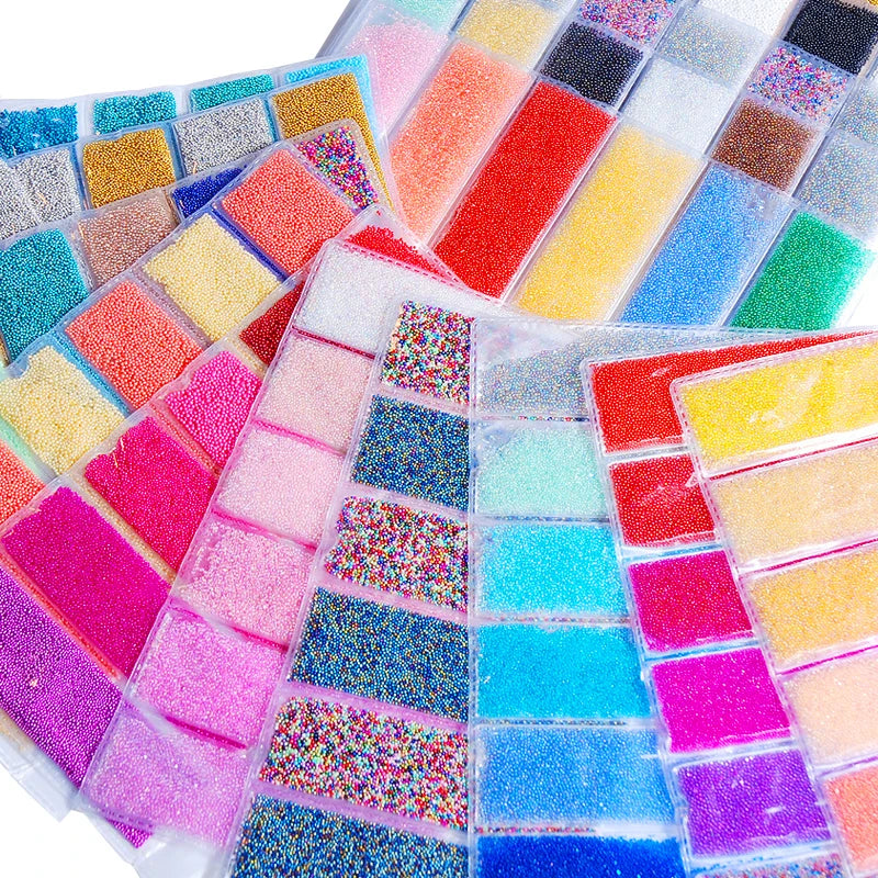 Art lalic Caviar Micro Beads – 6-Color Metallic Nail Art Decoration Set