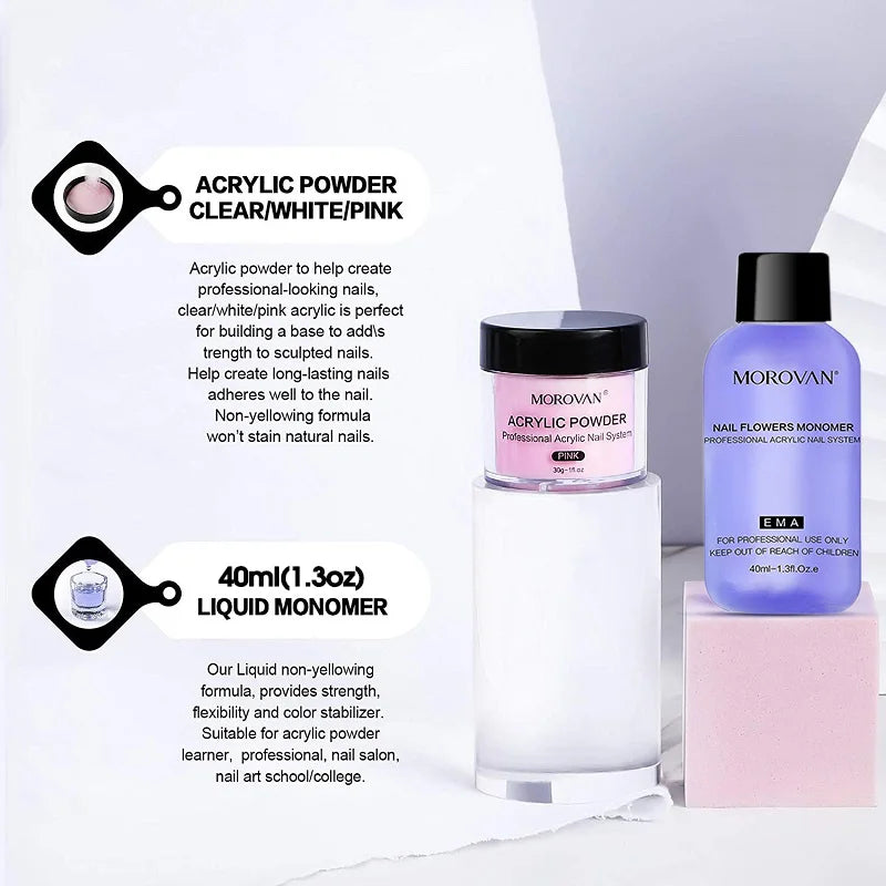 Acrylic Powder Liquid Monomer – Non-Yellowing Nail Extension & Carving Liquid