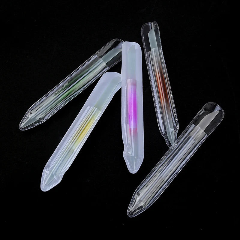 Glass Cuticle Pusher Set – Double-Sided Crystal Glass Nail Tools, 3 Pieces