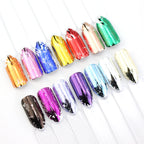 ERUIKA Metal Laser Nail Foils – Metallic Flower & Starry Transfer Decals, 14 Colors