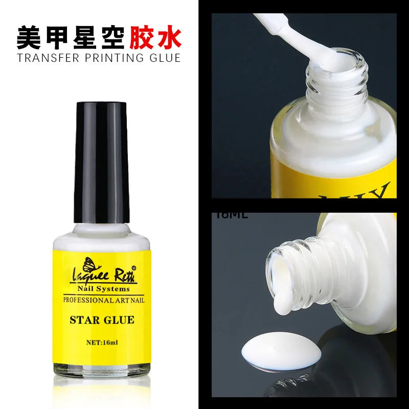 Nail Art Foil Transfer Glue – Colorful Glass & Starry Sky Adhesive, 16ml