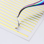 3D Flexible Metal Wave Stripe Nail Stickers – Multi-Size Chrome Line Tape, 5 Colors