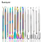 Lurayee Stainless Steel Cuticle Pusher & Gel Polish Scraper
