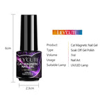 LILYCUTE 9D Cat Magnetic Gel Nail Polish – Iridescent Soak Off UV LED Manicure Gel