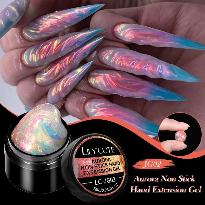 LILYCUTE 8ml Clear Non Stick Hand Extension Gel Nail Polish For 3D Shaping Nail Art Solid Milky Jelly Hard Gel For Fake Nail DIY