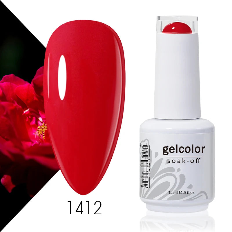 Arte Clavo 15ml Gel Nail Polish Nail Supply Wholesale Soak Off UV LED Gel Lacquer Nail Art Glitter Polish Long Lasting Gel
