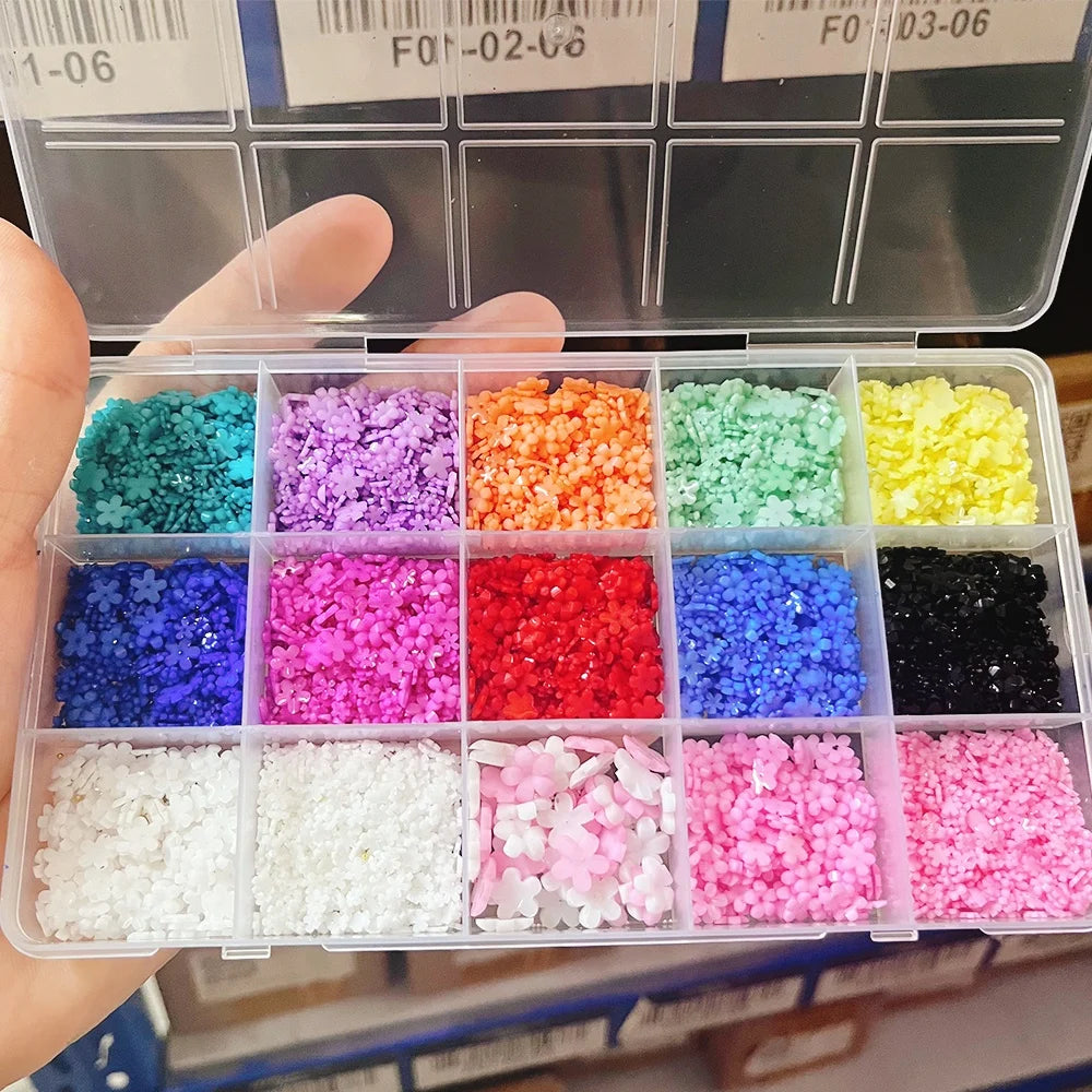 Mixed 3D Acrylic Flower Nail Charms – Kawaii Resin Floral Petal Gems