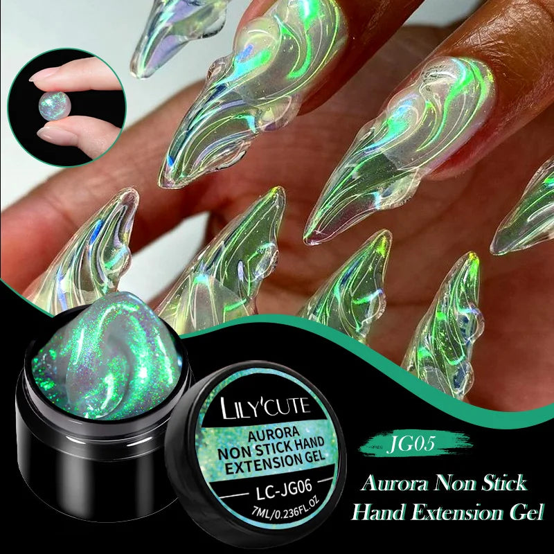 LILYCUTE 8ml Clear Non Stick Hand Extension Gel Nail Polish For 3D Shaping Nail Art Solid Milky Jelly Hard Gel For Fake Nail DIY