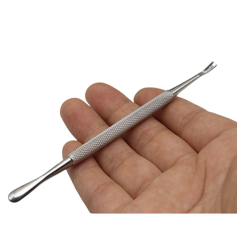 Double-Ended Stainless Steel Cuticle Pusher & Dead Skin Scraper