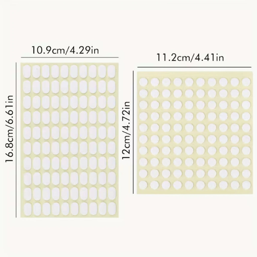 Clear Nail Adhesive Tabs Set – Round & Oval Double-Sided Glue Stickers, 200pcs