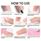 Dip Powder Liquid Set – Activator, Base, Top Coat & Brush Saver, 4 Pieces