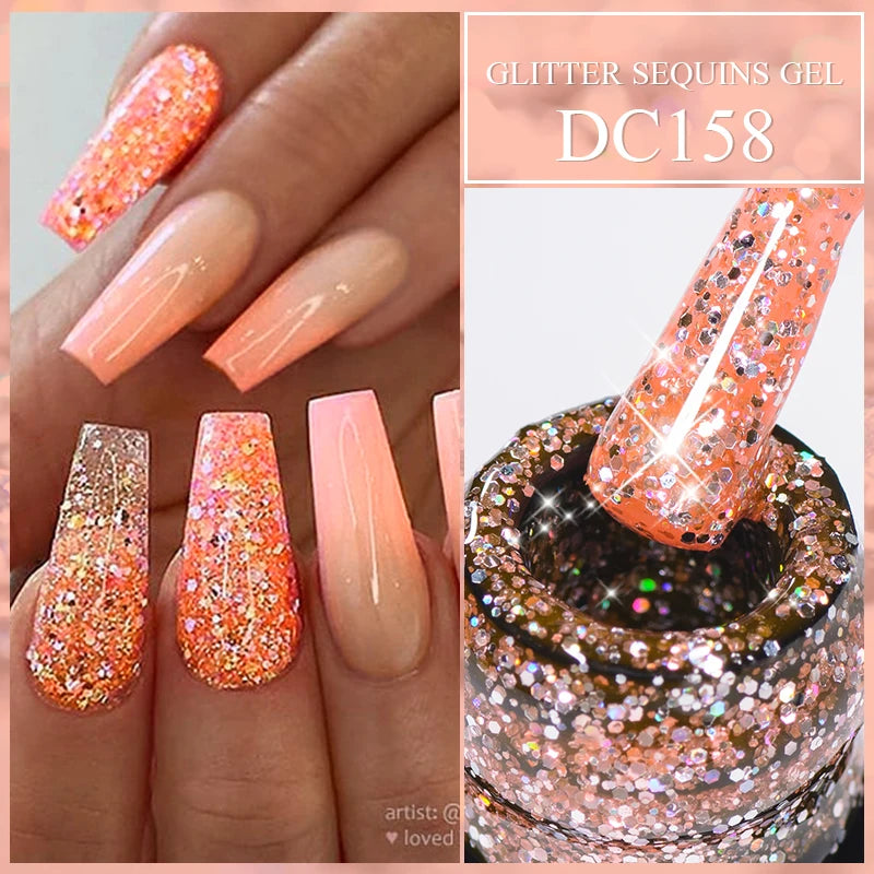 Mtssii Glitter Sequins Gel Nail Polish – Sparkling Soak-Off UV/LED Gel