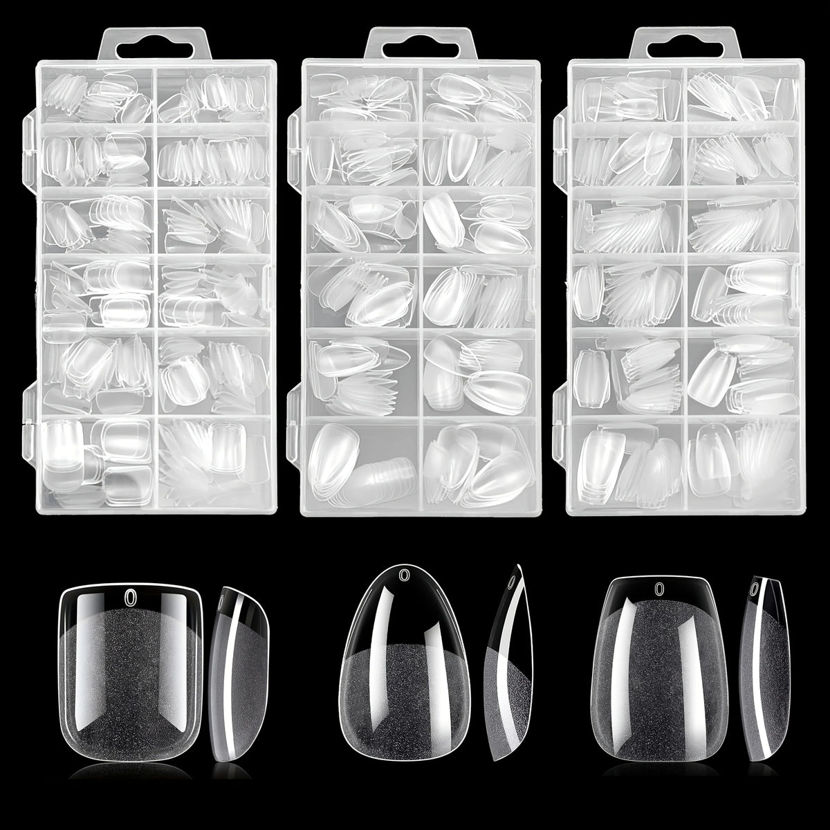 Extra Short Half-Matte Acrylic Nail Tips – Pre-Filed Press-On, 240 Pieces