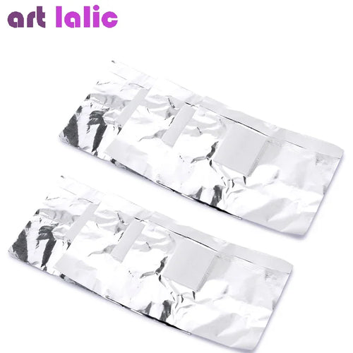 100Pcs Aluminum Foil Nail Wraps with Built-In Cotton Pad