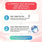 Nailpop 3D Water Droplet Top Coat – No-Wipe Gel, 5s Quick Forming