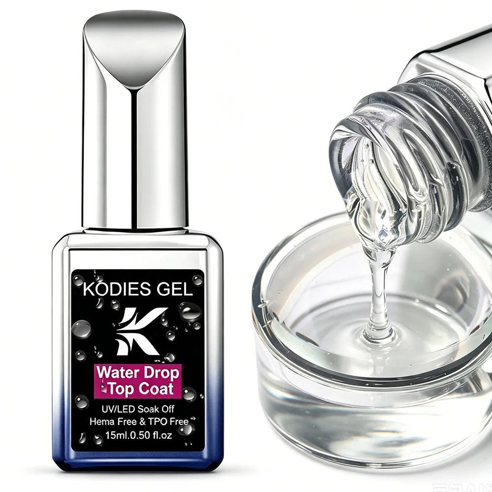 KODIES GEL Water Drop Top Coat – HEMA/TPO-Free No-Wipe 3D Effect Gel