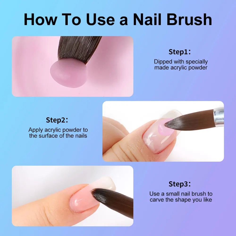 Kolinsky Nail Brush – 3D Acrylic Carving & Gel Liner Drawing Pen