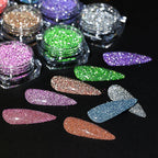 8-Piece Holographic Nail Glitter Powder Set – Chromatic Reflective Mirror Dust