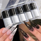 MAFANAILS Black & White Lace Nail Transfer Foils – Sexy Lace Flower Sticker Set, 10 Rolls