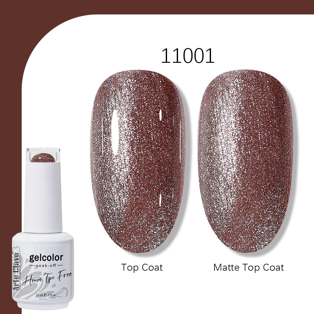 Arte Clavo Gel Nail Polish 400 Colors15ml Semi Permanent Gel Varnish Base Top Coat Nail Art Manicure Soak Off LED UV Salon Gel