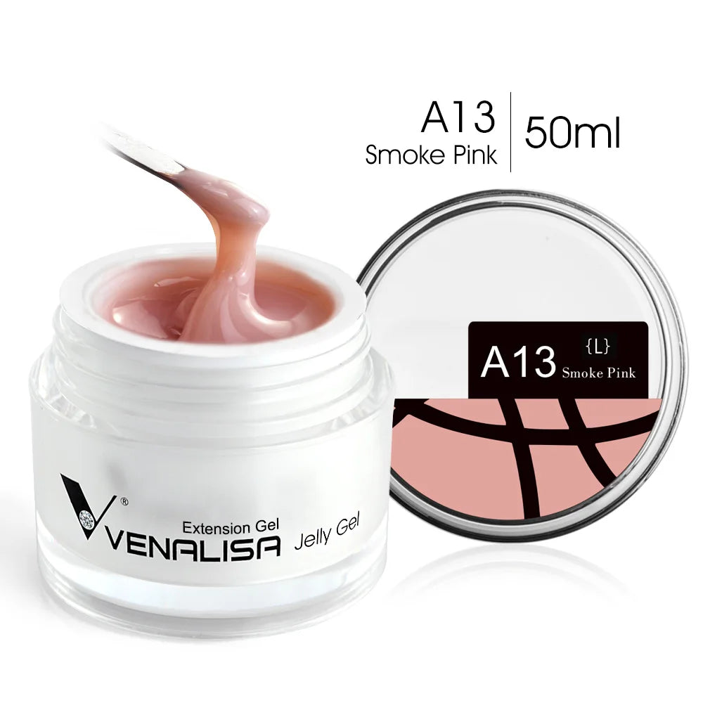 Venalisa 50ml TPO FREE Rose Pink Jelly Gel Extension Nail Salon Professiona Used Self Leveling Transparent Gel Nail Gel Polish