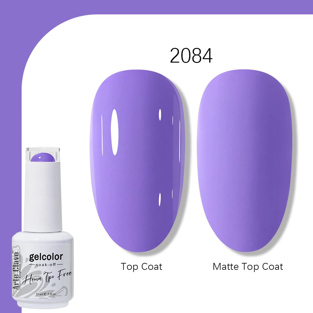 Arte Clavo Gel Nail Polish 400 Colors15ml Semi Permanent Gel Varnish Base Top Coat Nail Art Manicure Soak Off LED UV Salon Gel
