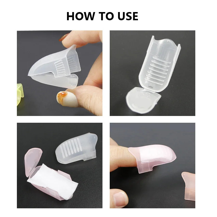 5Pcs Nail Art Soak-Off Cap Clips – Gel & Acrylic Remover Wraps