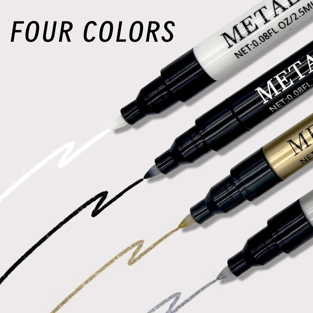 Graffiti Nail Art Liner Pen – Gold, Silver, Black & White Waterproof Marker
