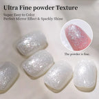 RS NAIL Moonlight White Glitter Powder – Sparkling Chrome Nail Dust