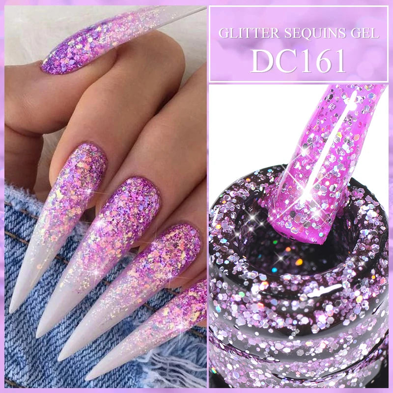 Mtssii Glitter Sequins Gel Nail Polish – Sparkling Soak-Off UV/LED Gel
