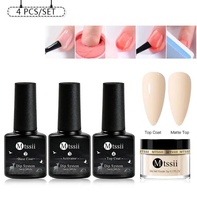 Mtssii 1/5pcs Dipping Nail Powder System Base Top Activator for Dip Nail Glittering Power Dust Without UV Lamp Needed