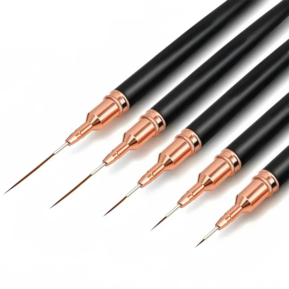 Elongated Nail Art Liner Brush Set – Professional Striping Drawing Pens, 5 Pieces