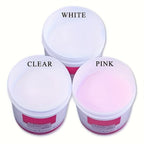 NOCIS Acrylic Powder – White, Pink & Naked Colors for 3D Nail Extension, 120g