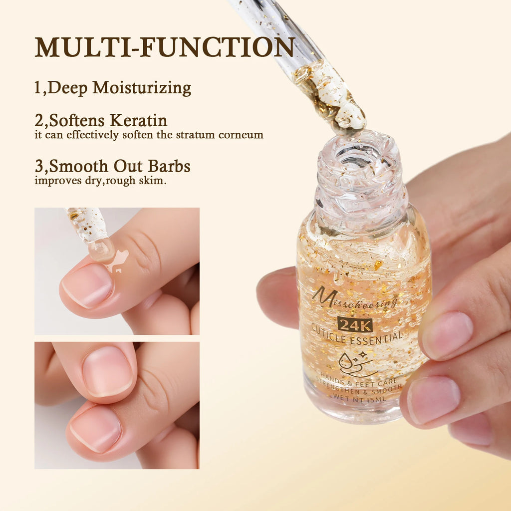 15ml 24K Gold Foil Cuticle Essence – Nail & Foot Nutrient Oil