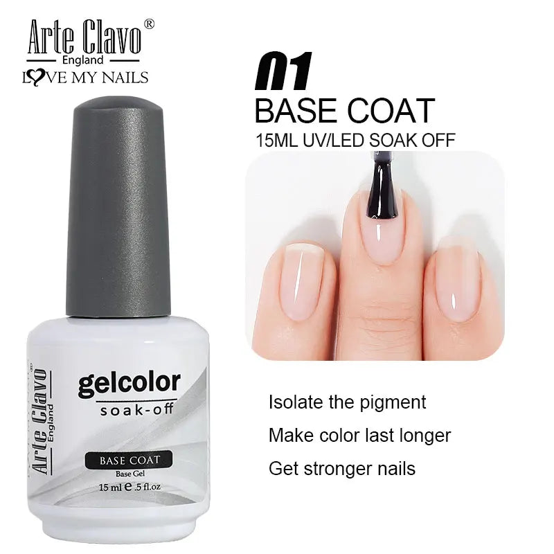 Arte Clavo 15ml Gel Nail Polish Nail Supply Wholesale Soak Off UV LED Gel Lacquer Nail Art Glitter Polish Long Lasting Gel
