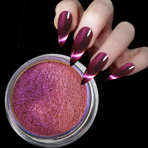 3D Cat Eye Chrome Nail Powder – Magic Galaxy Holographic Mirror Pigment