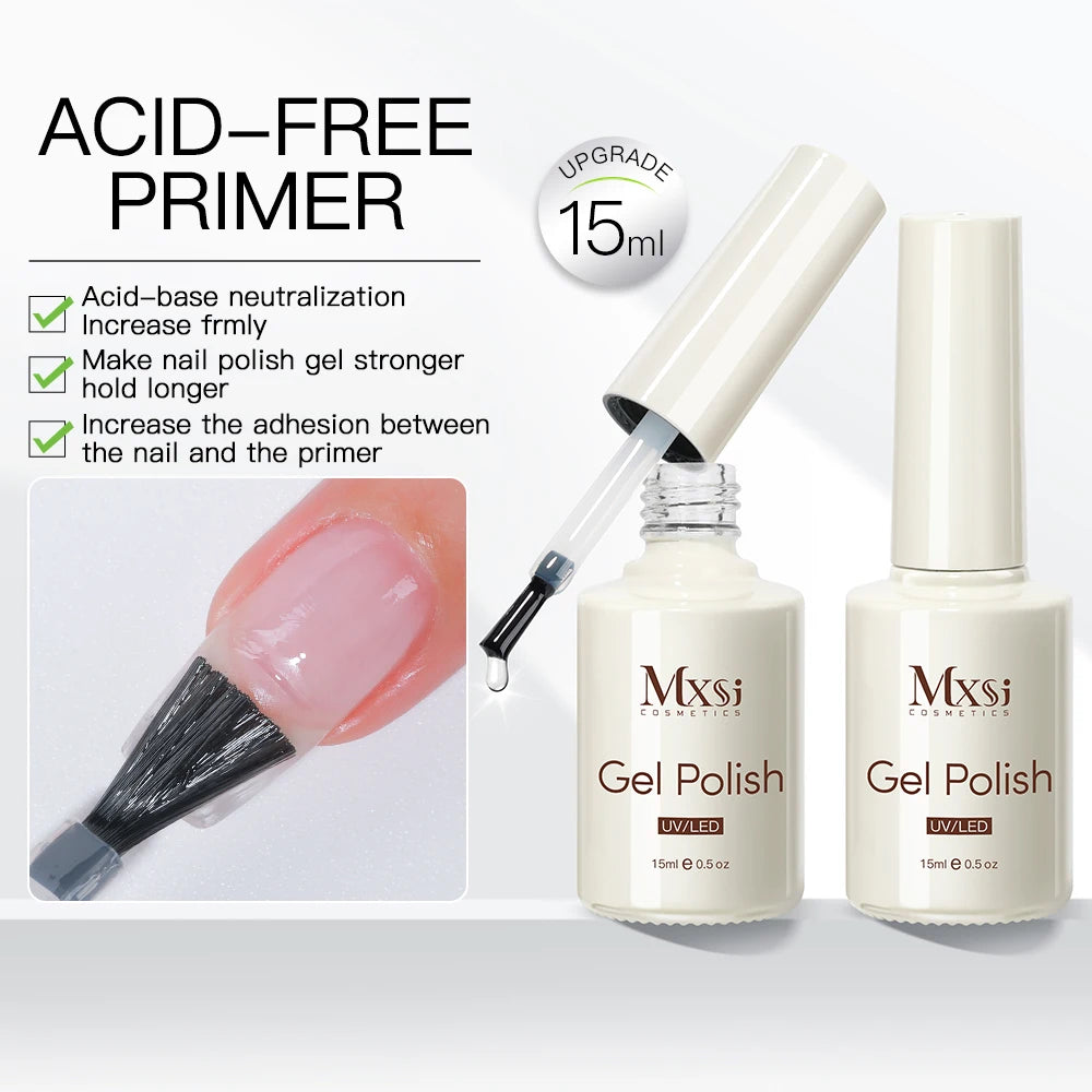 Mxsi Strong Base Coat & No-Wipe Top Coat – Self-Leveling French Manicure Gel